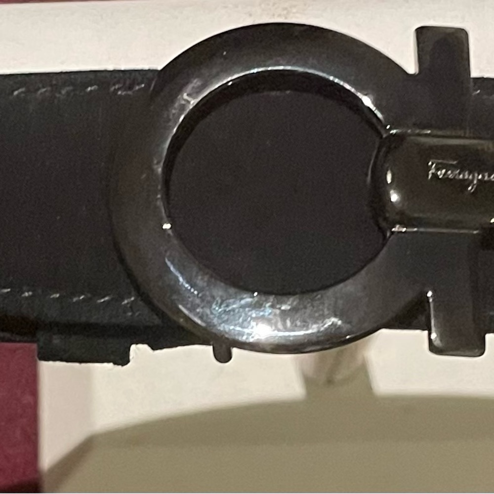 FERRAGAMO  VINTAGE BLACK SUEDE BELT